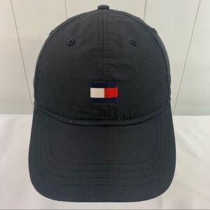 Tommy Hilfiger Classic Colorblock Flag Logo Strapback Dad Hat Navy Blue